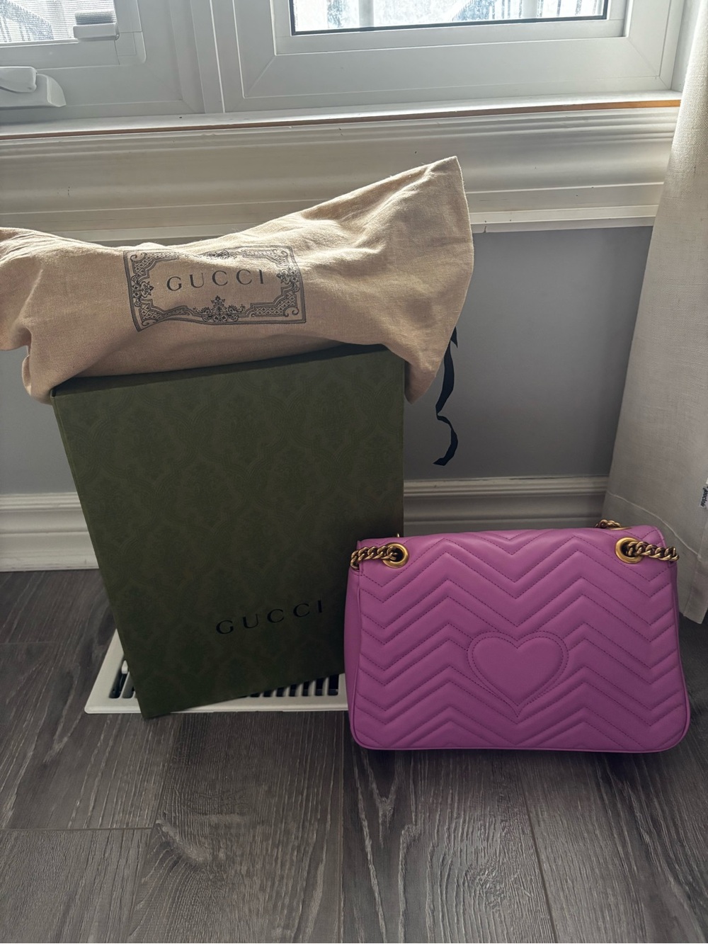 Gucci GG Marmont Quilted Shoulder Bag in Pink/purple - Picture 3 of 5